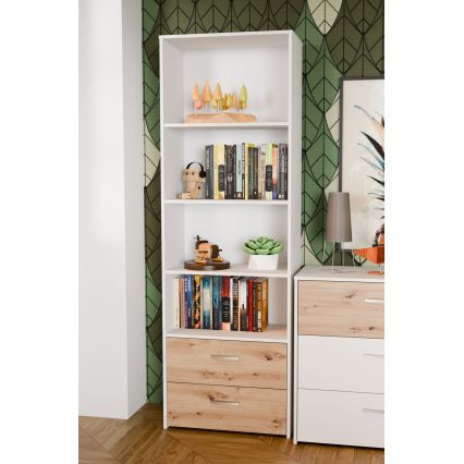 Regał URO dąb artisan/biały