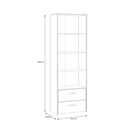 Regał URO dąb artisan/biały