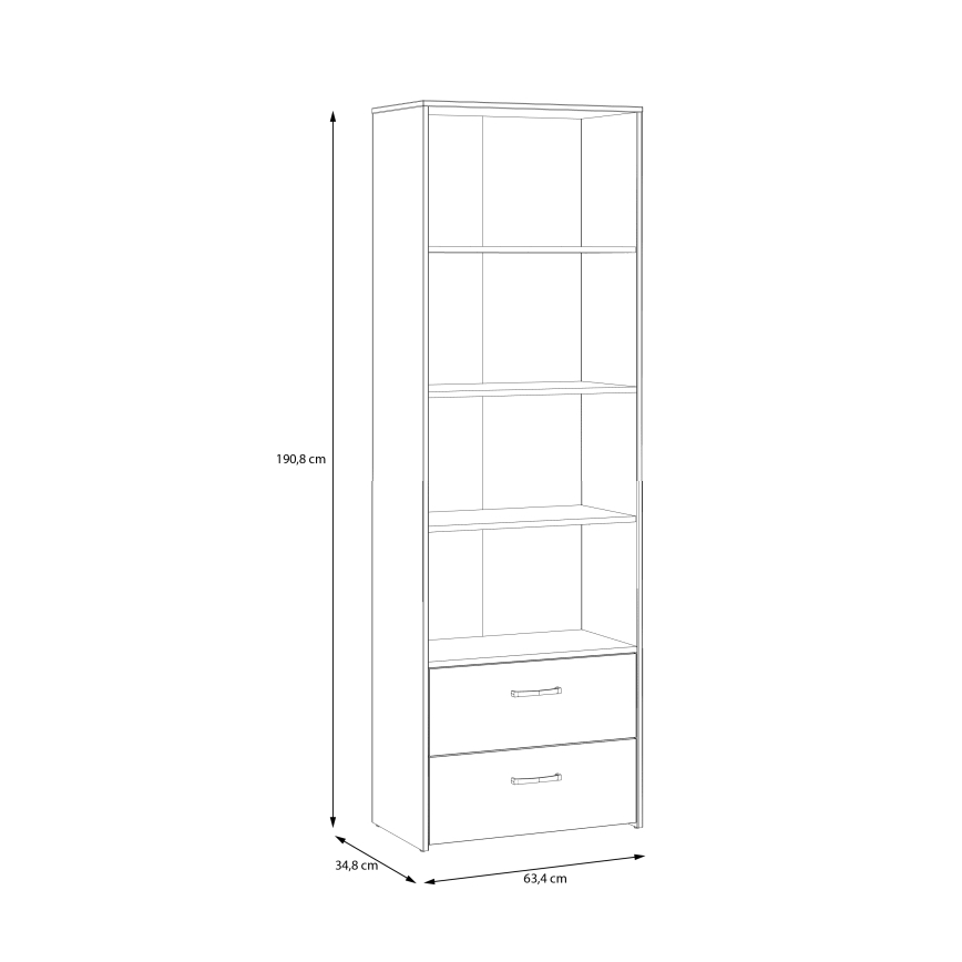 Regał URO dąb artisan/biały