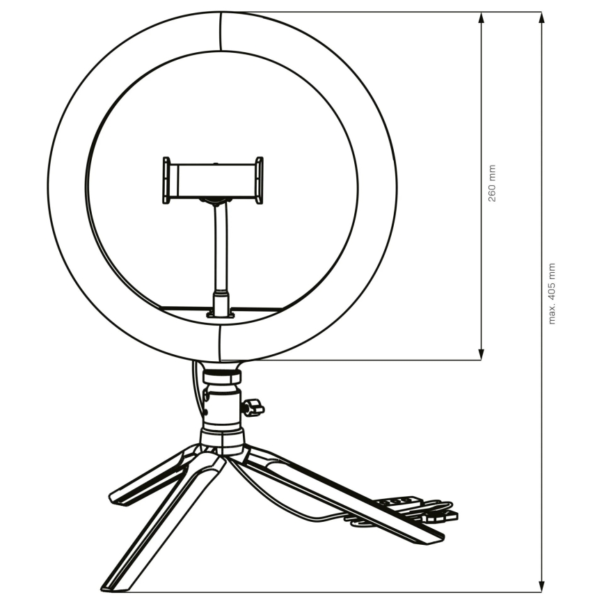 Regulowana lampa LED ze statywem i uchwytem do vlogowania LED/10W/5V 2700-6500K