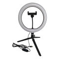 Regulowana lampa LED ze statywem i uchwytem do vlogowania LED/10W/5V 2700-6500K