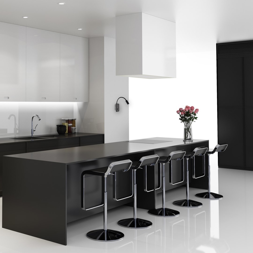 Regulowany kinkiet LED BASE LED/8W+LED/2W/230V czarny/srebrny