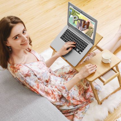 Regulowany stolik na laptopa do łóżka LAT, brązowy
