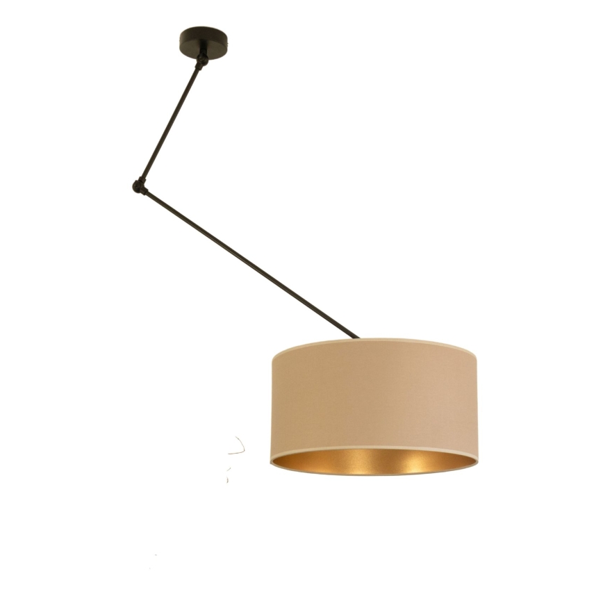 Regulowany żyrandol na pręcie LED GORTA 1xE27/60W/230V beżowy/złoty