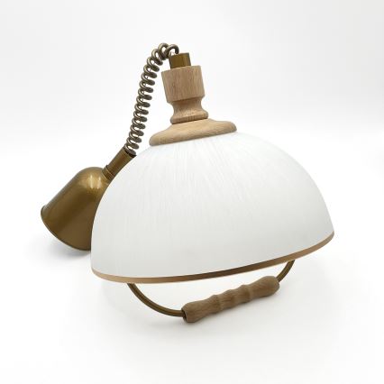 Regulowany żyrandol RAMONA 1xE27/60W/230V brązowy/biały/dąb