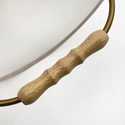 Regulowany żyrandol RAMONA 1xE27/60W/230V brązowy/biały/dąb