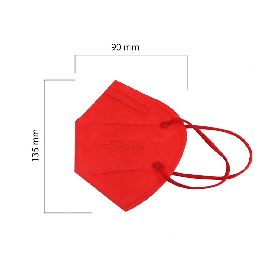 Respirator dziecięcy rozmiar FFP2 ROSIMASK MR-12 NR czerwony 100 szt.