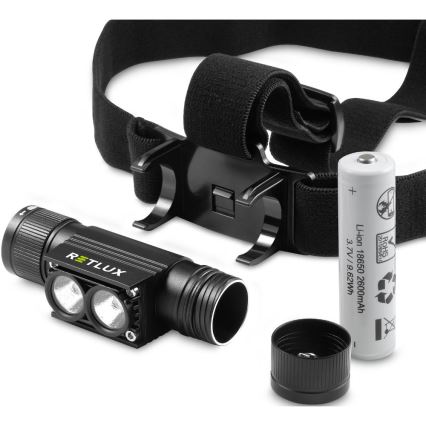 Akumulatorowa aluminiowa latarka czołowa LED LED/2600 mAh IP66