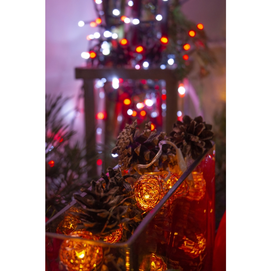 LED Łańcuch dekoracyjny 10xLED/2xAA ciepła biel