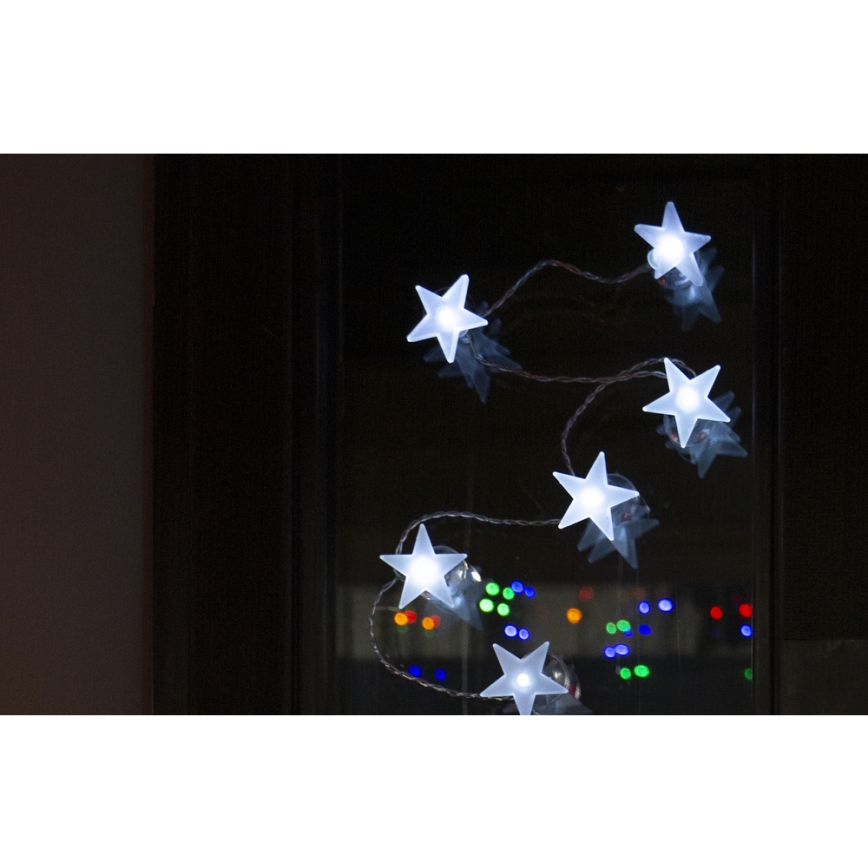 Girlanda LED z przyssawkami 10xLED/2xAA 1,8m zimne białe światło