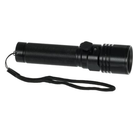 Aluminiowa ładowalna latarka LED 3W 2000 mAh IPX4 czarna