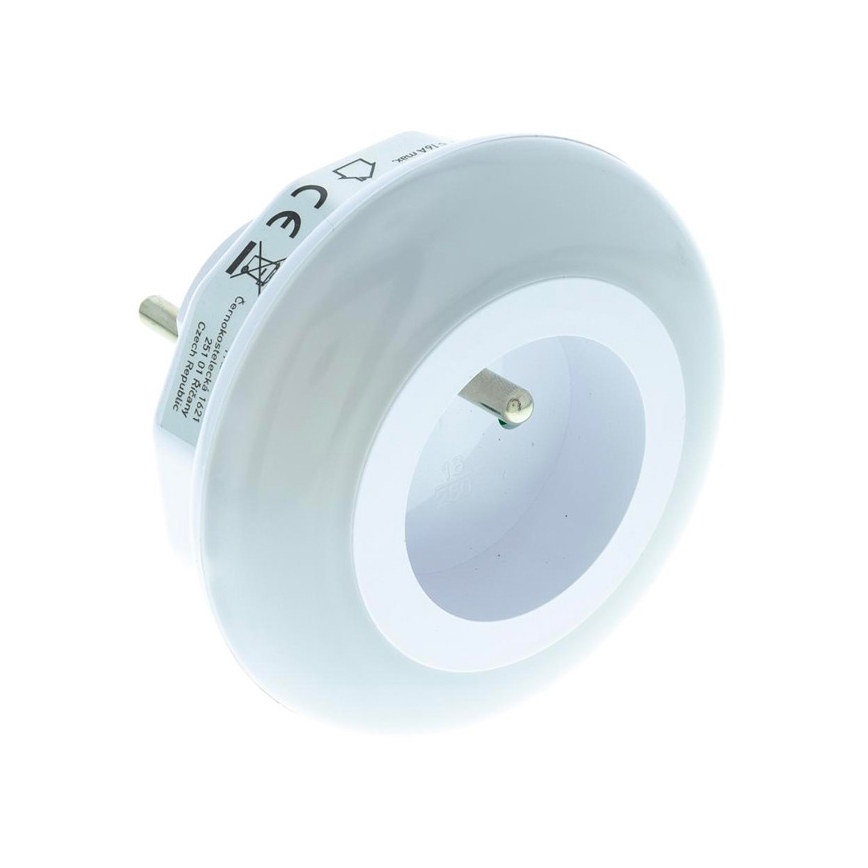 Lampa orientacyjna LED z czujnikiem zmierzchu i gniazdem LED/0,6W/230V