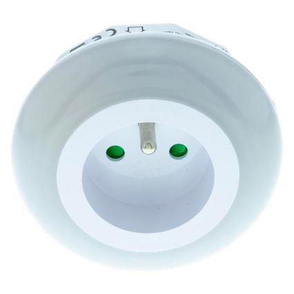 Lampa orientacyjna LED z czujnikiem zmierzchu i gniazdem LED/0,6W/230V
