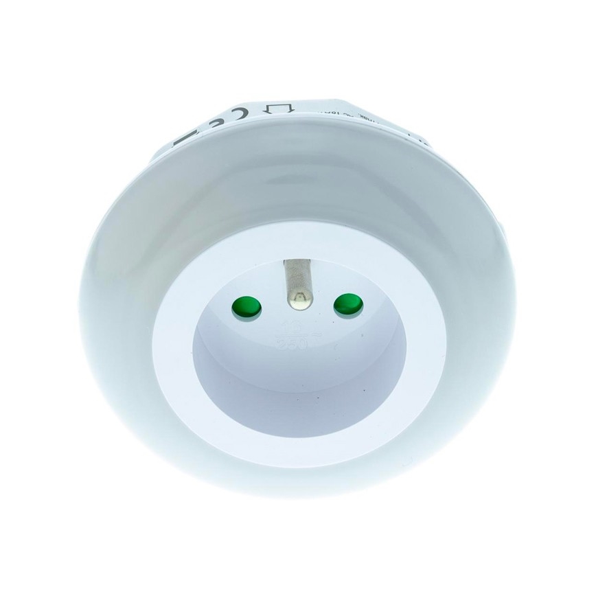 Lampa orientacyjna LED z czujnikiem zmierzchu i gniazdem LED/0,6W/230V