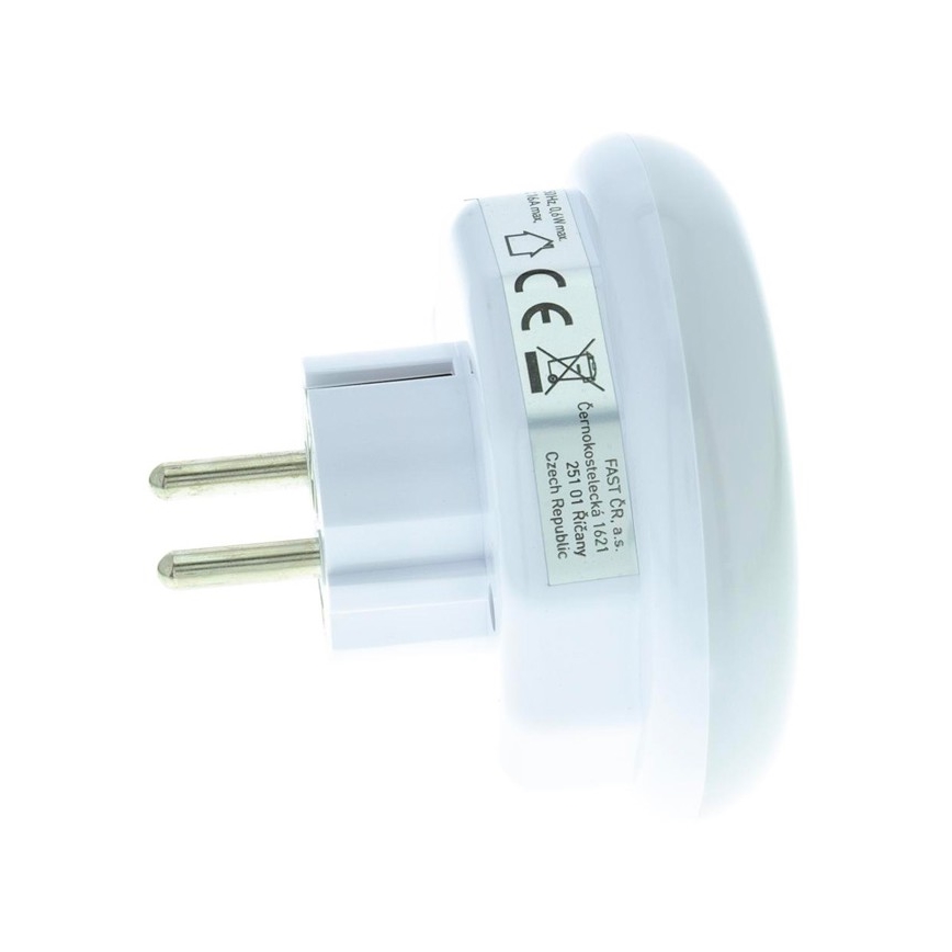 Lampa orientacyjna LED z czujnikiem zmierzchu i gniazdem LED/0,6W/230V