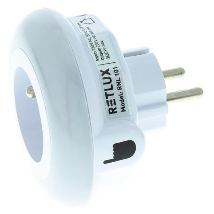 Lampa orientacyjna LED z czujnikiem zmierzchu i gniazdem LED/0,6W/230V