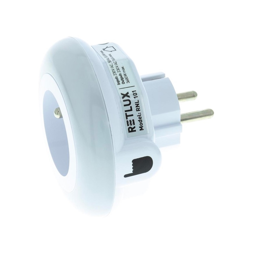 Lampa orientacyjna LED z czujnikiem zmierzchu i gniazdem LED/0,6W/230V