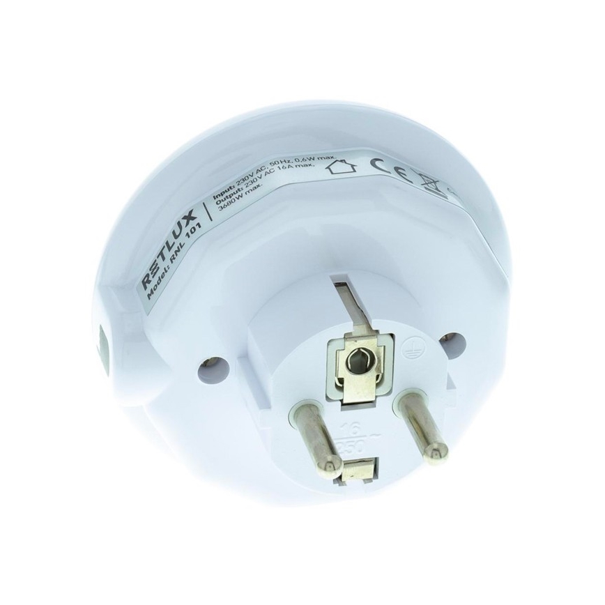 Lampa orientacyjna LED z czujnikiem zmierzchu i gniazdem LED/0,6W/230V