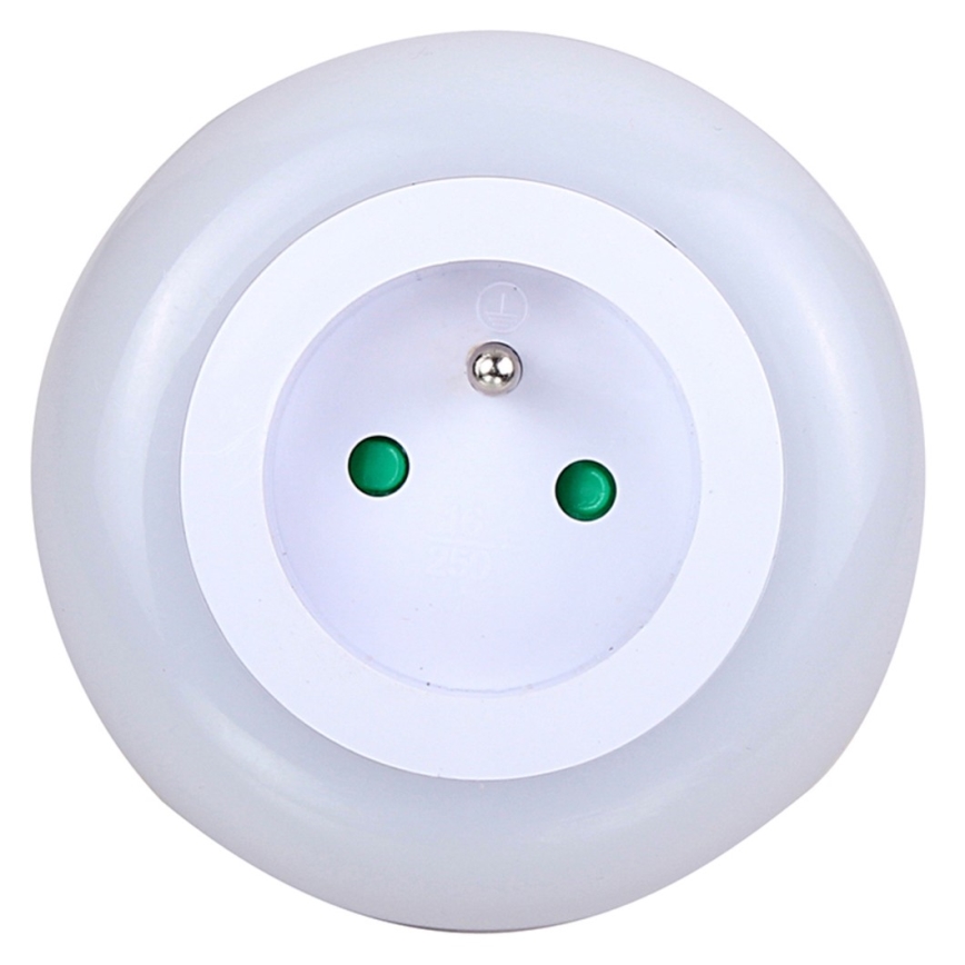 Lampa orientacyjna LED z czujnikiem zmierzchu i gniazdem LED/0,6W/230V