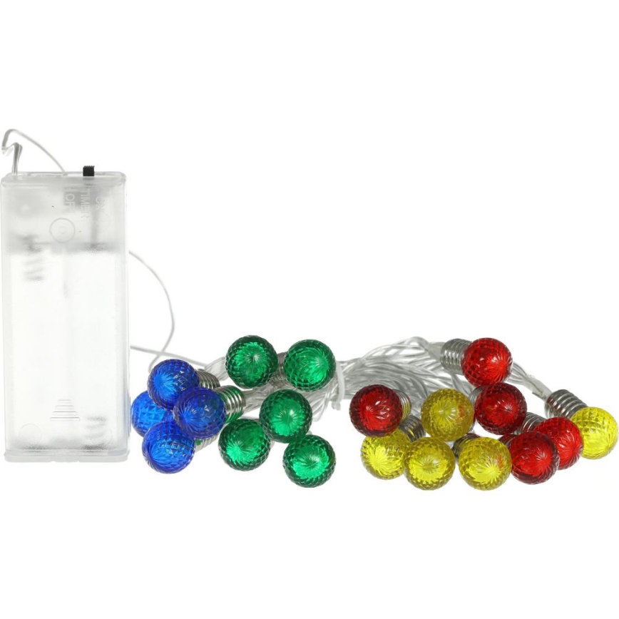 Lampki choinkowe LED 20xLED/2xAA/ciepła biała 1,8m żarówki