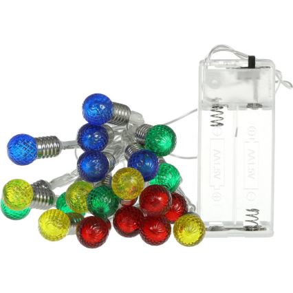 LED  łańcuch 20xLED/2xAA/ciepła biała 1,8m żarówki