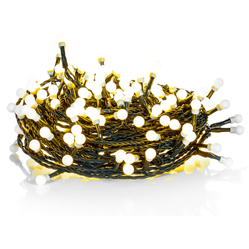 LED łańcuch zewnętrzny 100xLED/8 funkcji 15 m IP44 ciepła biel