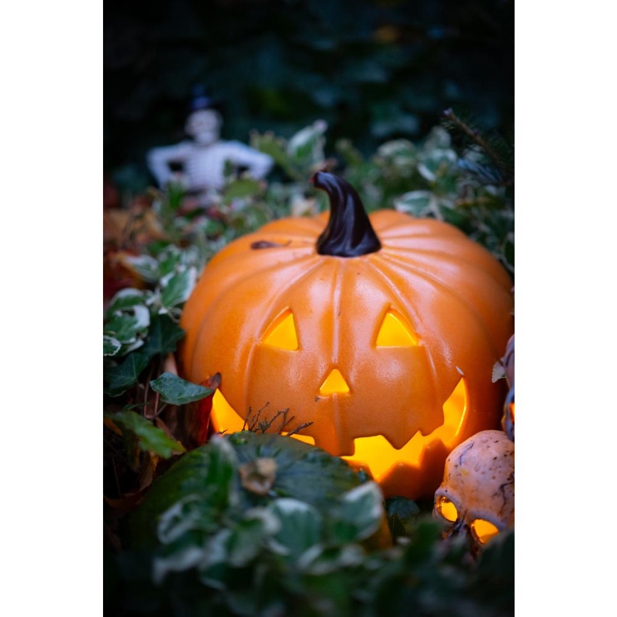 LED Ceramiczna dynia HALLOWEEN LED/3xLR44/ciepła biel