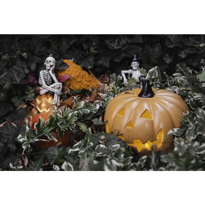 LED Ceramiczna dynia HALLOWEEN LED/3xLR44/ciepła biel