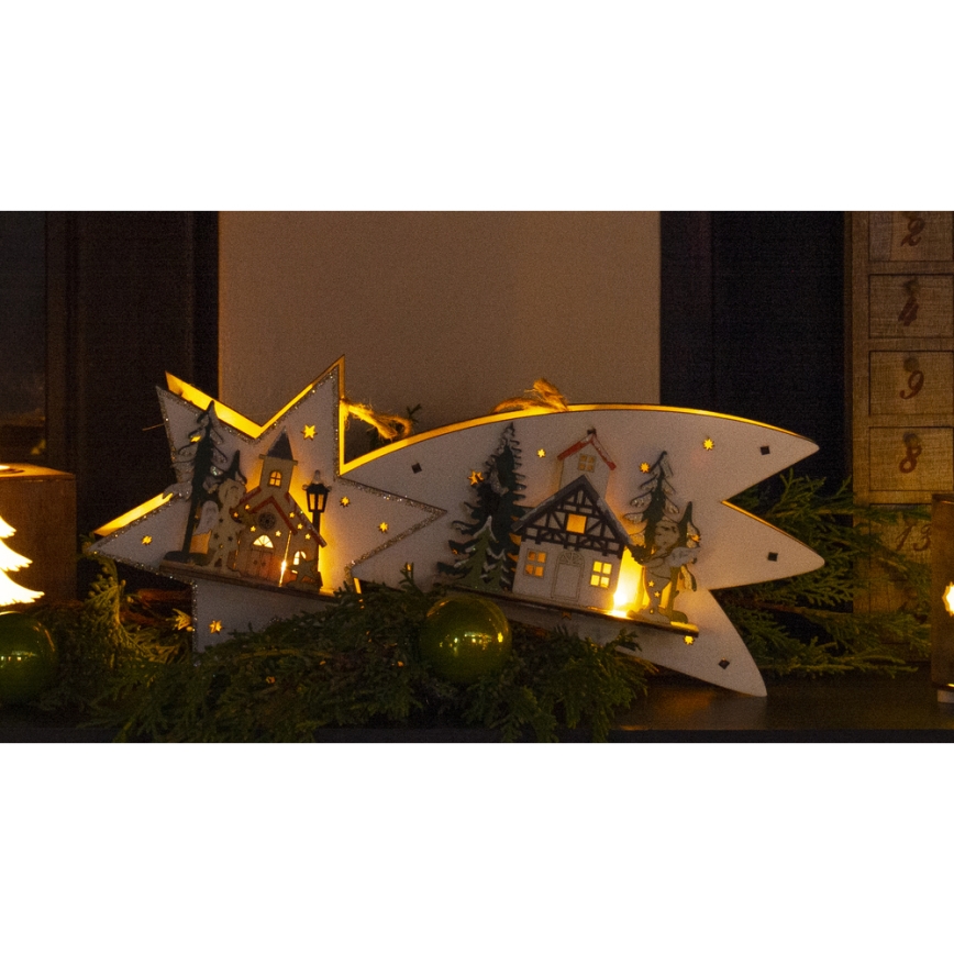 LED Dekoracja bożonarodzeniowa LED/2xAA spadająca gwiazda