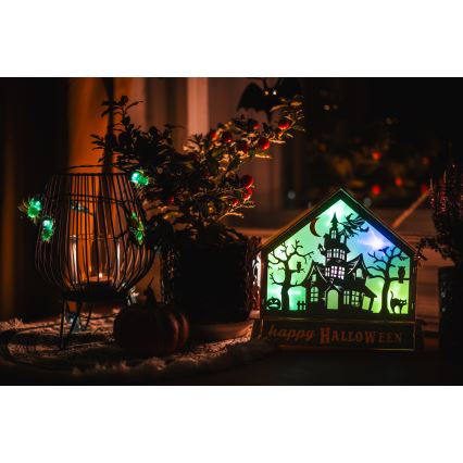 LED Dekoracja HALLOWEEN LED/2xAA/wielobarwna nawiedzony dom