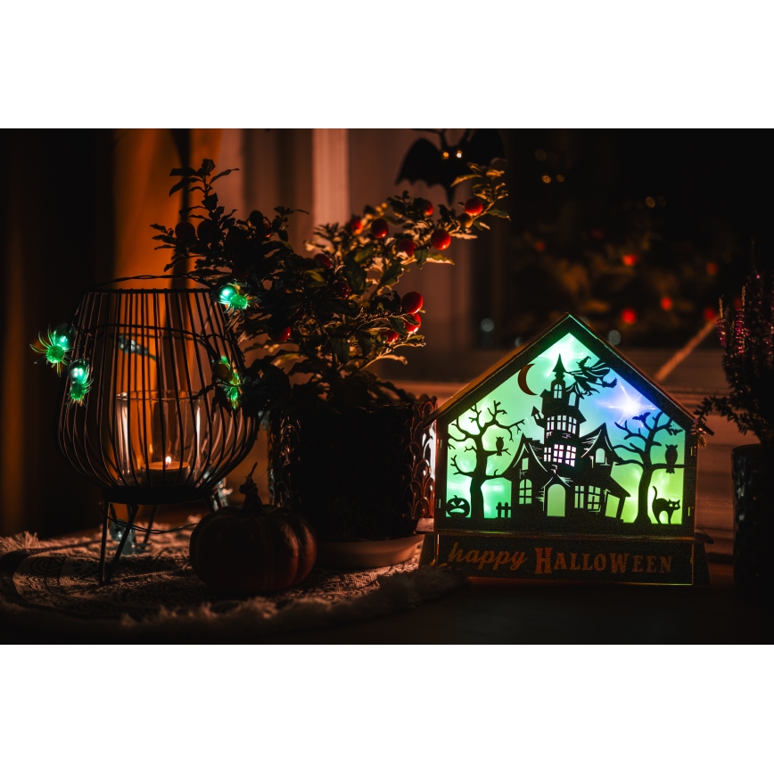 LED Dekoracja HALLOWEEN LED/2xAA/wielobarwna nawiedzony dom