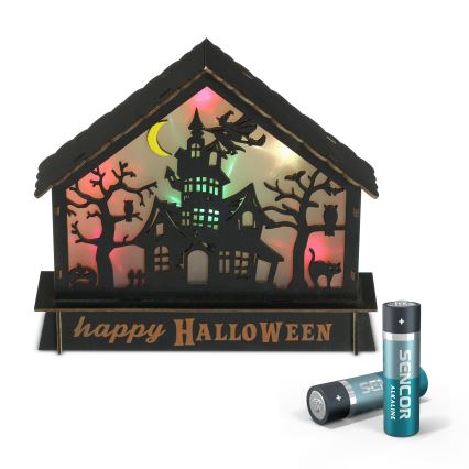 LED Dekoracja HALLOWEEN LED/2xAA/wielobarwna nawiedzony dom