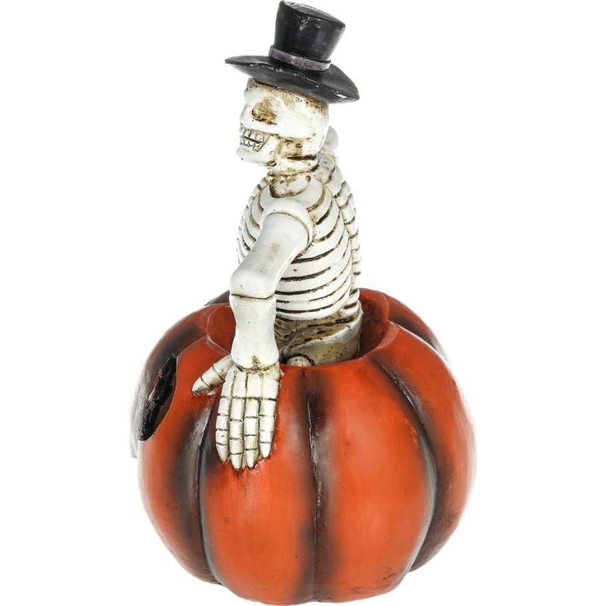 LED Dekoracja HALLOWEEN LED/2xLR44/ciepła biel szkielet w dyni żywica