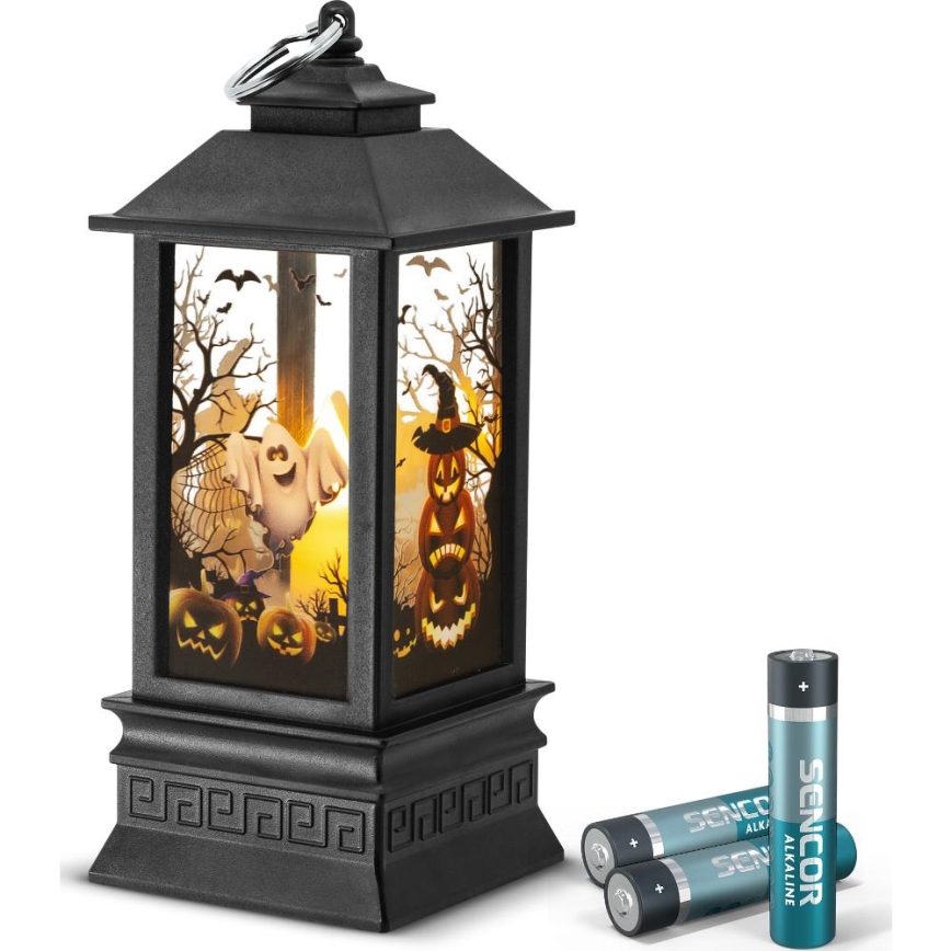 LED Dekoracja HALLOWEEN LED/3xAAA/ciepła biel latarnia z dyniami
