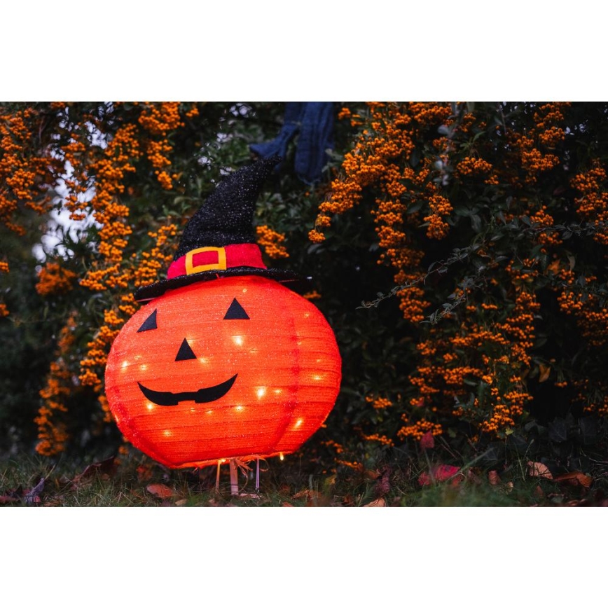 LED Dekoracja zewnętrzna HALLOWEEN LED/3xAA/ciepła biel IP44 dynia