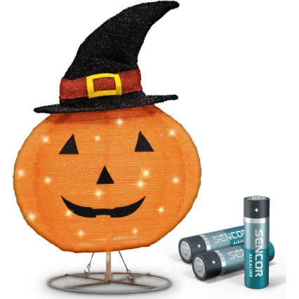 LED Dekoracja zewnętrzna HALLOWEEN LED/3xAA/ciepła biel IP44 dynia
