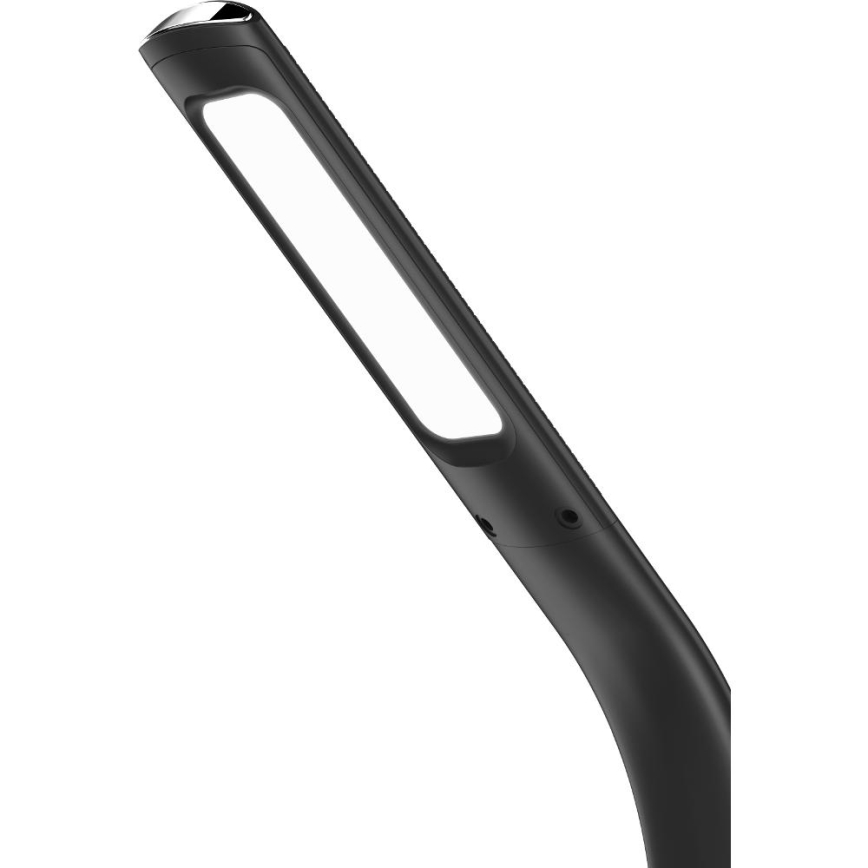 LED Stołowa lampa ściemnialna z bezprzewodowym akumulatorem Qi 5W i wyświetlaczem LED/6W/230V/1xCR2032 3000/4000/6000K czarny