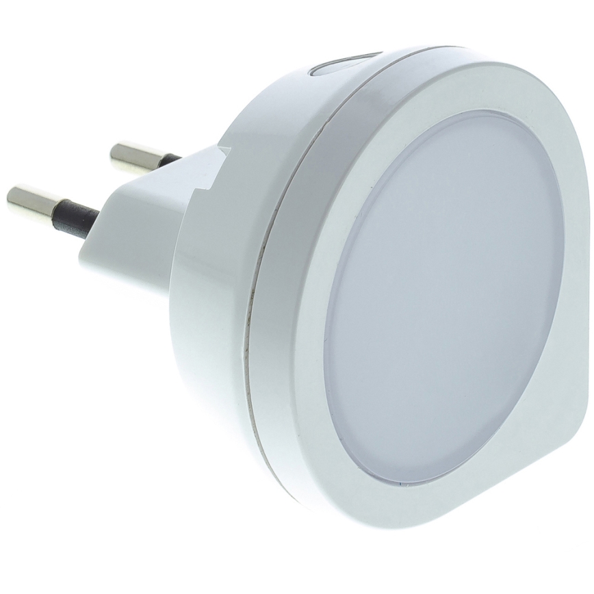 LED Lampka orientacyjna do gniazda z czujnikiem LED/0,4W/230V 3000K biała