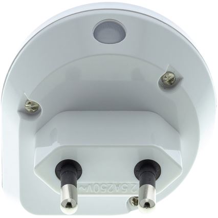 LED Lampka orientacyjna do gniazda z czujnikiem LED/0,4W/230V 3000K biała