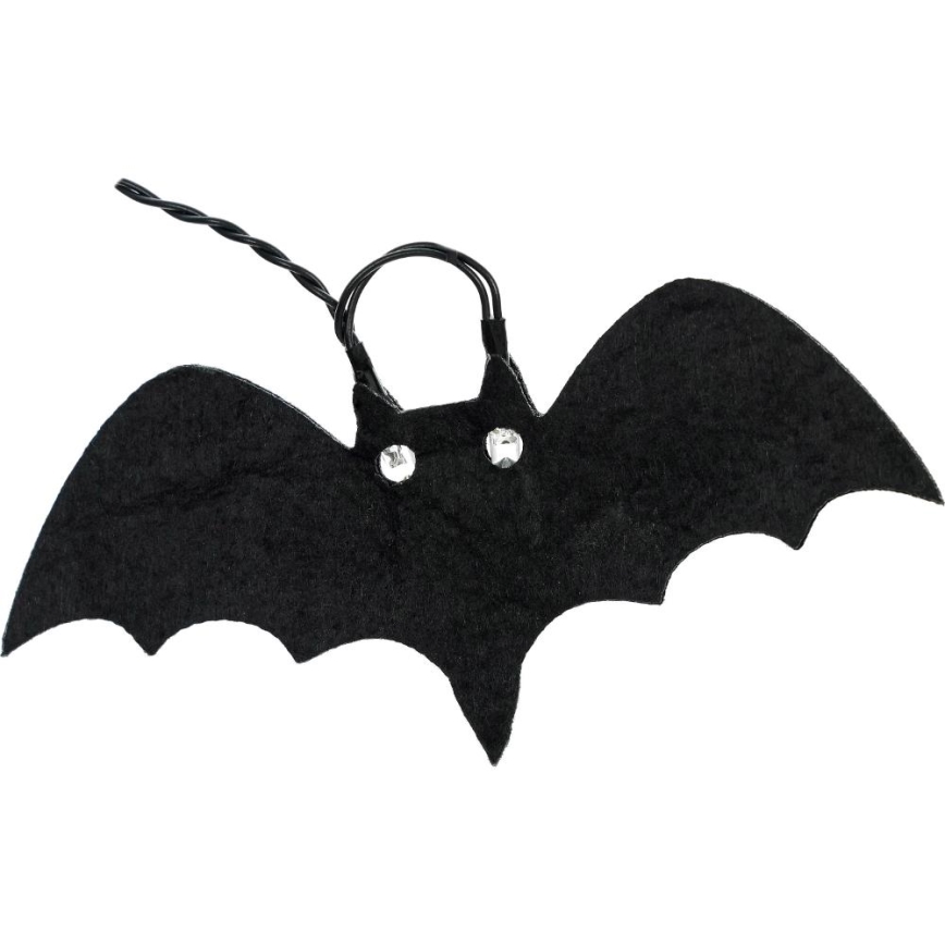 LED Łańcuch dekoracyjny HALLOWEEN 10xLED/2xAA/ciepła biel 1,3 m nietoperze
