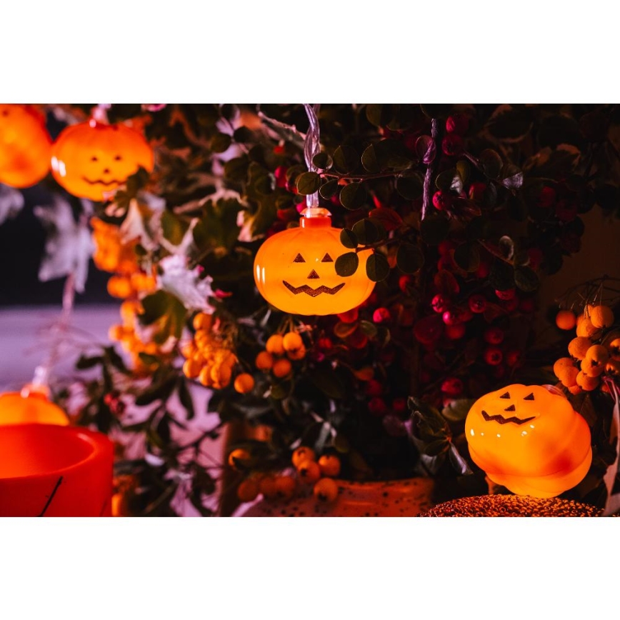 LED Łańcuch dekoracyjny HALLOWEEN 20xLED/3xAA/ciepła biel 3,3m dynie