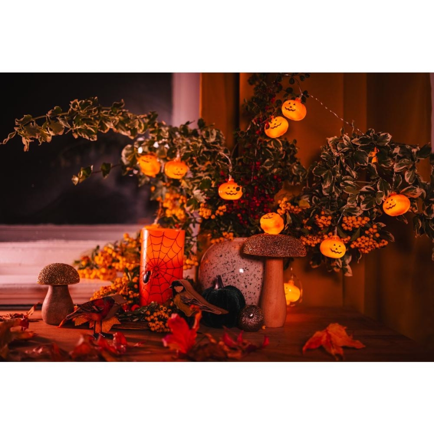 LED Łańcuch dekoracyjny HALLOWEEN 20xLED/3xAA/ciepła biel 3,3m dynie