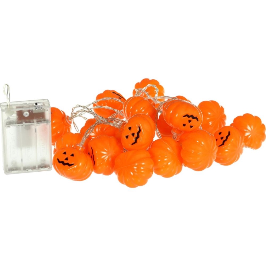 LED Łańcuch dekoracyjny HALLOWEEN 20xLED/3xAA/ciepła biel 3,3m dynie