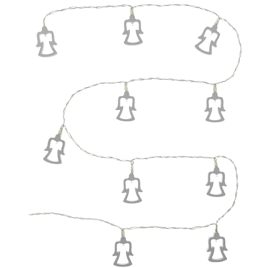 Łańcuch świetlny LED 10xLED/2xAA 1,8 m ciepła biel