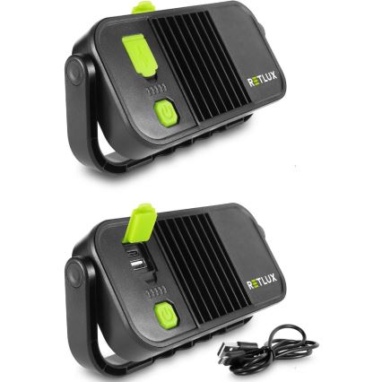 Latarka robocza LED z funkcją powerbanku, 4400 mAh, IP44, żółta/czarna