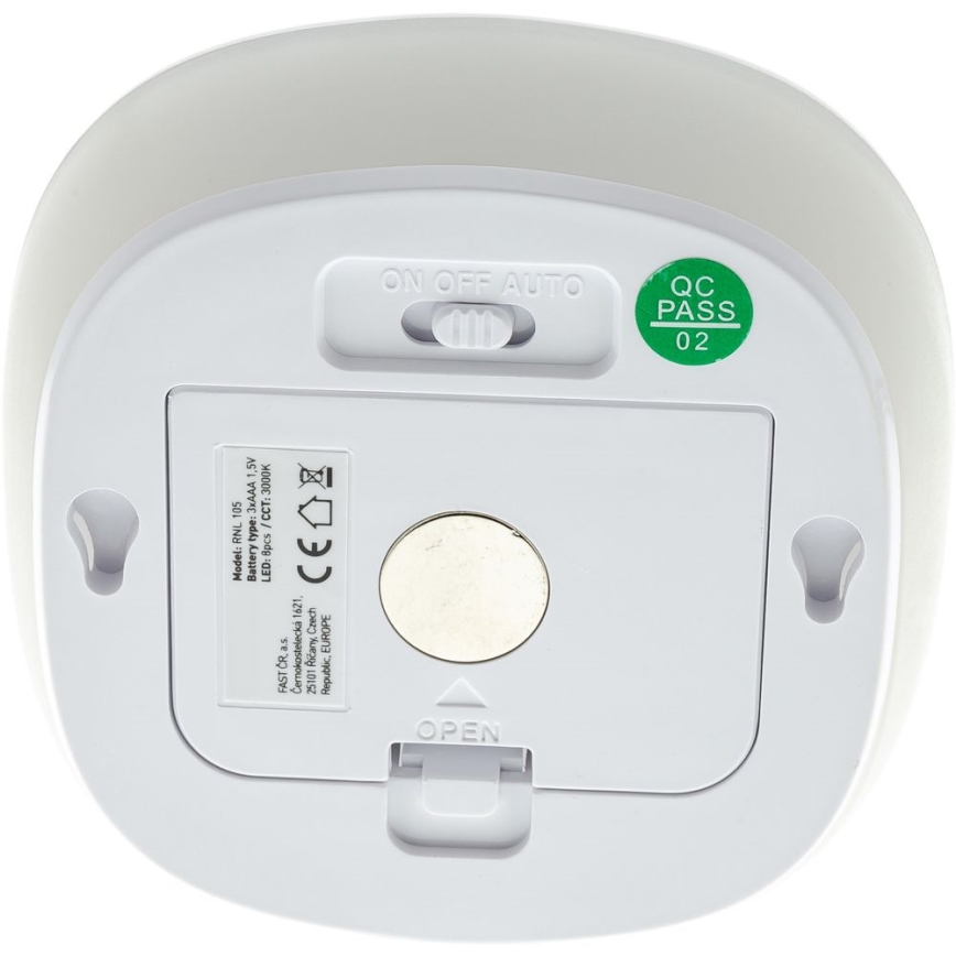 LED Oświetlenie orientacyjne z czujnikiem LED/0,45W/3xAAA 3000K białe