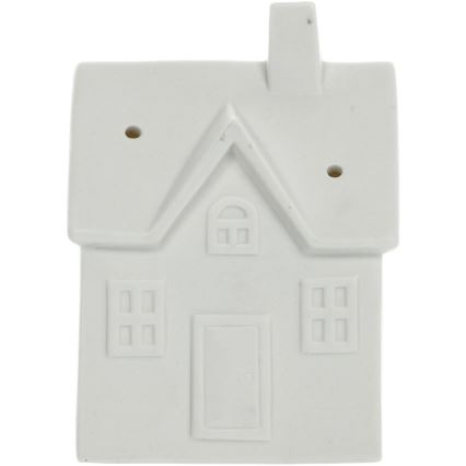 LED Porcelanowa dekoracja LED/3xLR44/ciepła biel domek biały