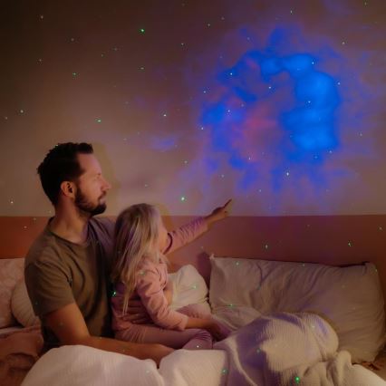 LED Dziecięcy projektor 230V astronauta 12,5 cm + pilot zdalnego sterowania