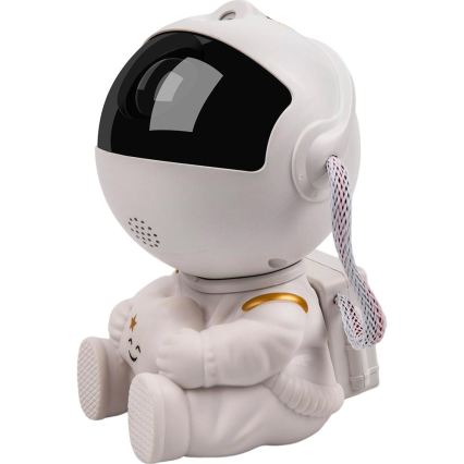 LED Dziecięcy projektor 230V astronauta 12,5 cm + pilot zdalnego sterowania