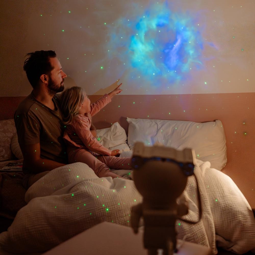 Retlux - LED projektor dziecięcy 230 V astronauta 23,3 cm + pilot zdalnego sterowania